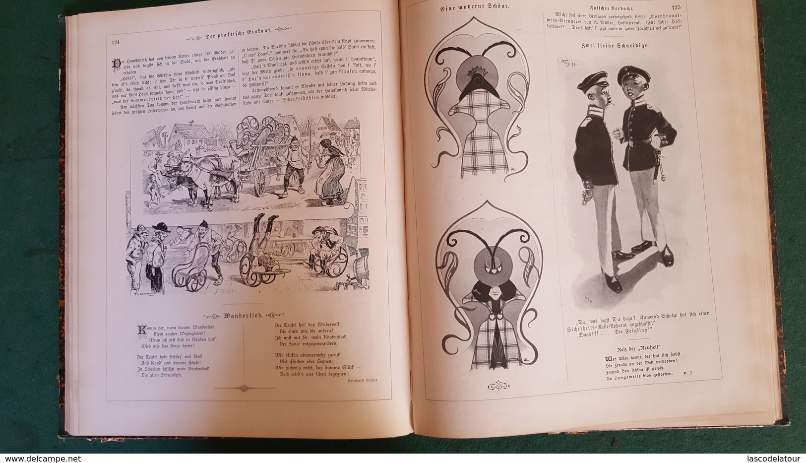 LES FEUILLES VOLANTES FLIEGENDE BLATTER Caricatures Année 1900 1 Volume Relié Très Bon état - Loisirs & Collections