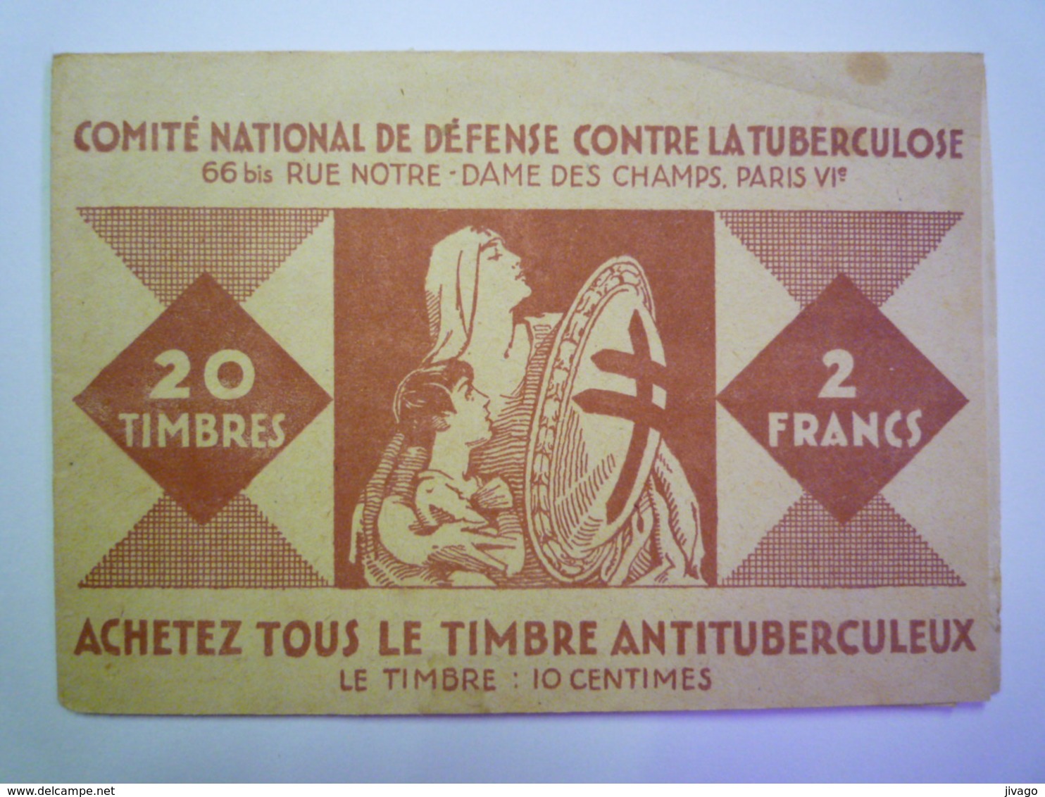 2020 - 5197  CARNET DE TIMBRES ANTITUBERCULEUX  1927 -1928  (20 Timbres Dont 10 Collés )   XXX - Zonder Classificatie