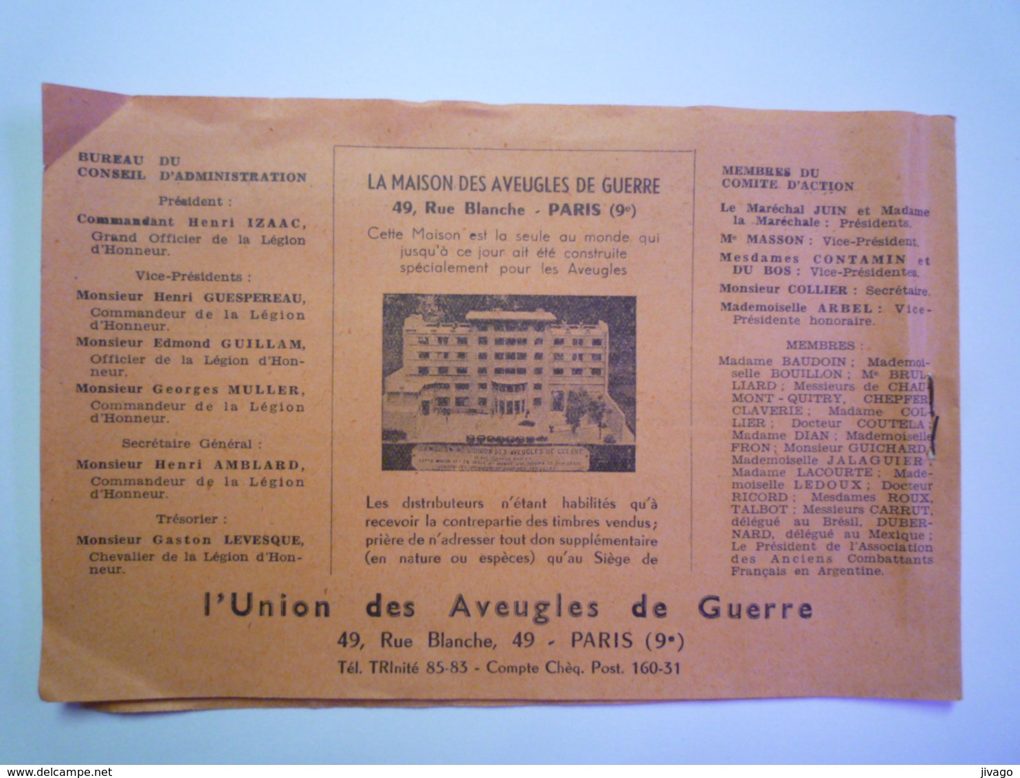 2020 - 5199  CARNET DE TIMBRES  "UNION Des AVEUGLES De GUERRE  1953 "   (20 Timbres)   XXX - Sin Clasificación