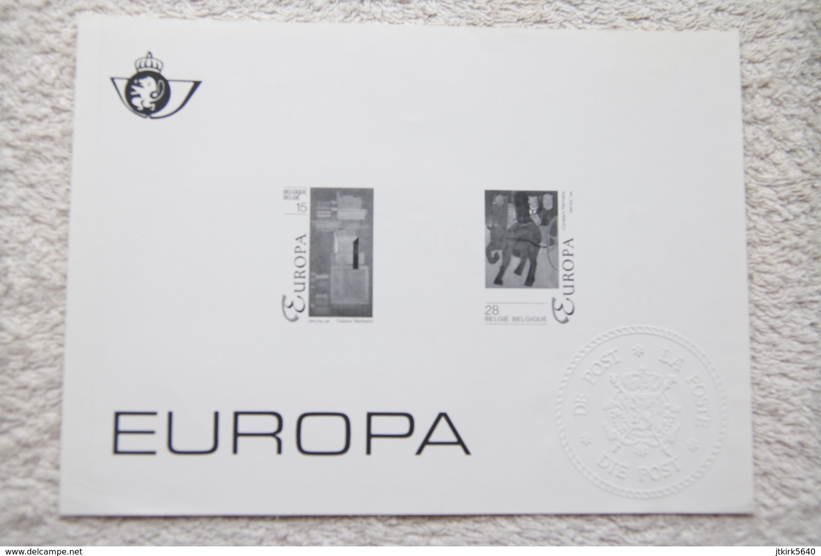 Feuillet Noir Et Blanc "Europa, Arts Contemporain" (COB/OBP 2501/2502) 1993. - Feuillets N&B Offerts Par La Poste [ZN & GC]