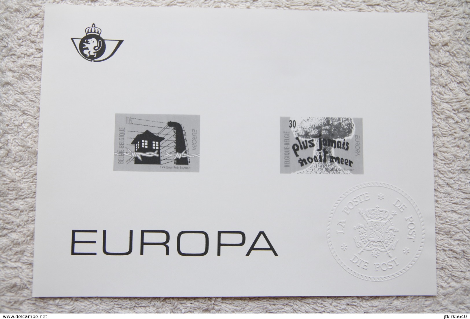 Feuillet N/B "Europa, Libération Des Camps Et Traité De Non-prolifération Des Armes Nucléaires" (COB/OBP 2597/98) 1995. - Zwart-witblaadjes [ZN & GC]