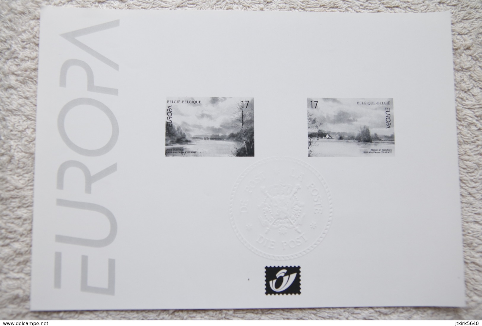 Feuillet Noir Et Blanc "Europa, Parcs Et Réserves Naturels" (COB/OBP 2815/2816) 1999. - Foglietti B/N [ZN & GC]