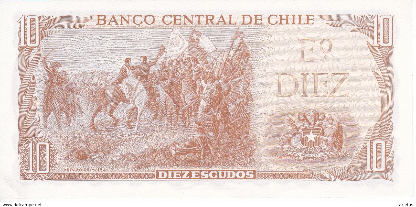 BILLETE DE CHILE DE 10 PESOS DE BALMACEDA DEL AÑO 1970 SIN CIRCULAR - UNCIRCULATED (BANK NOTE) - Chile