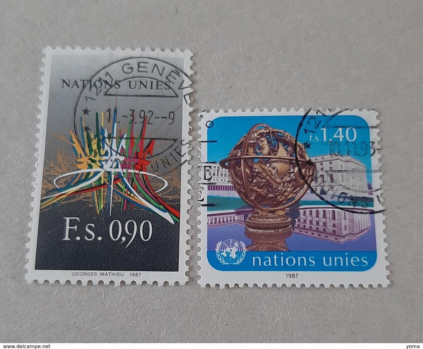 N° 152 Et 153       Oeuvre De Mathieu  - Sphère En Bronze De La SDN - Used Stamps