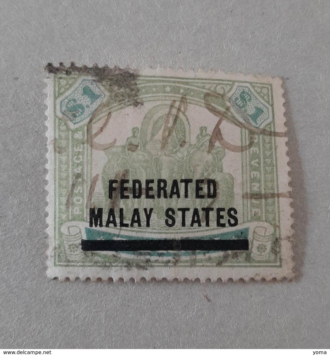 N° 11       1$ Vert Et Vert-jaune Surchargé Federate Malay States  -  Neuf Sans Gomme - Fédération De Malaya