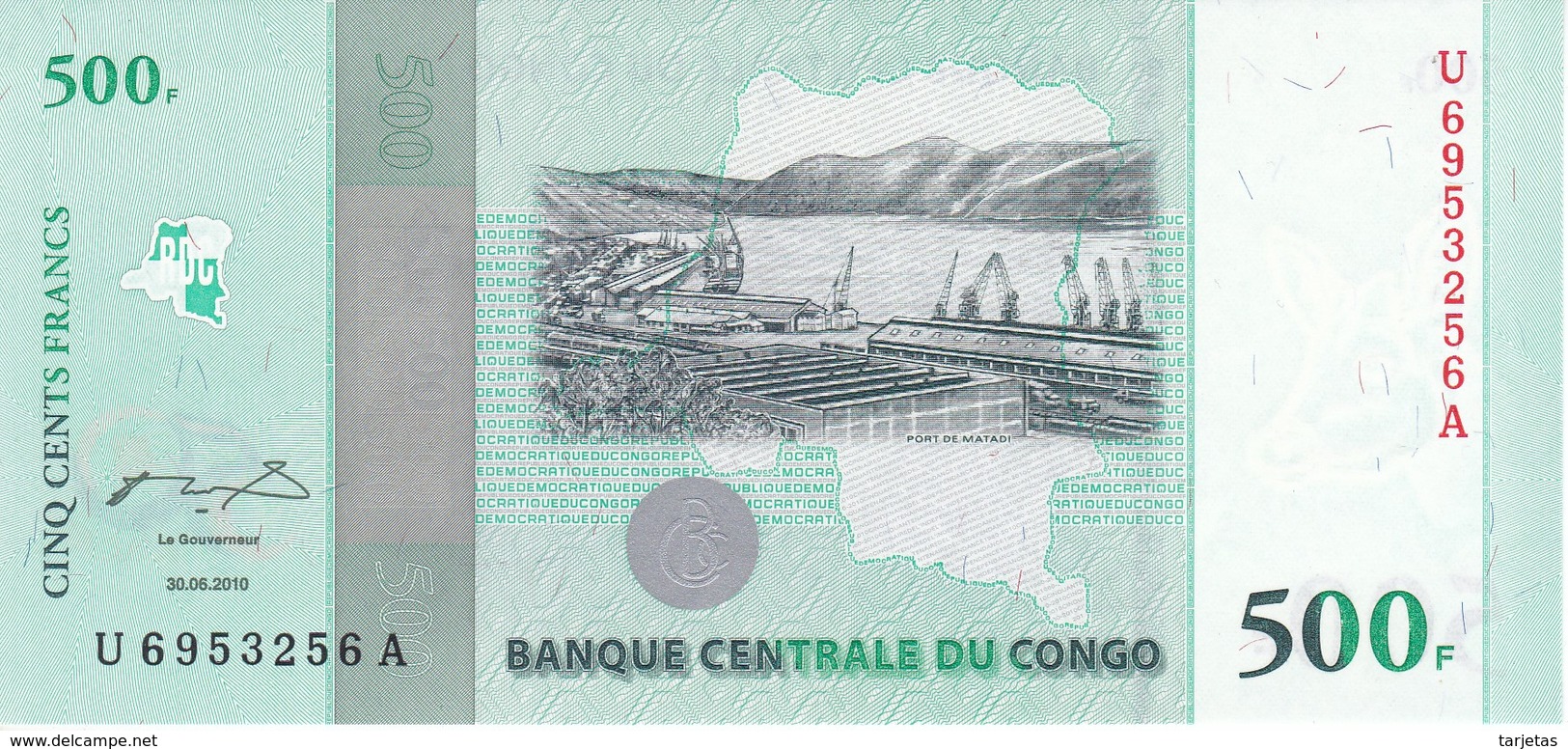 BILLETE DE EL CONGO DE 500 FRANCS DEL AÑO 2010 SIN CIRCULAR-UNCIRCULATED (BANKNOTE) - République Démocratique Du Congo & Zaïre