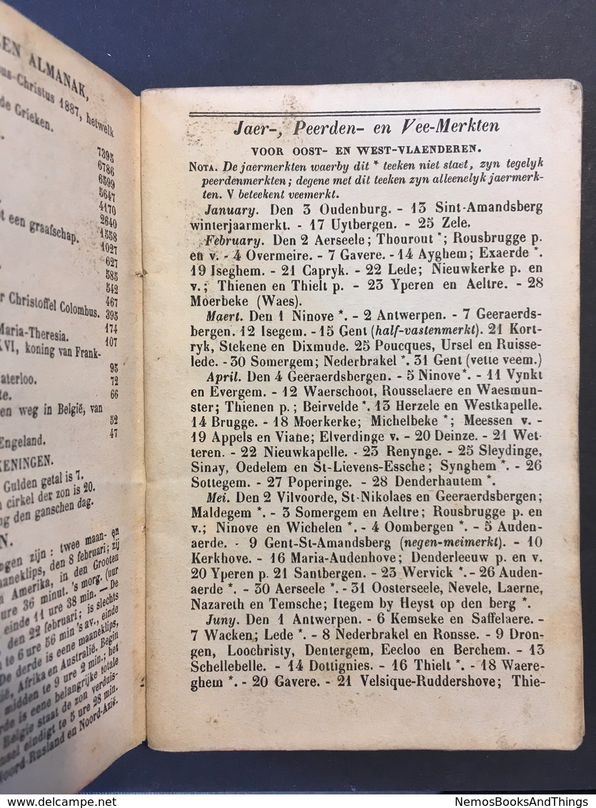 GENT - 1887 - Milanen Of Geriefelijken Almanak Voor Alle Neringdoende Personen - Documentos Históricos