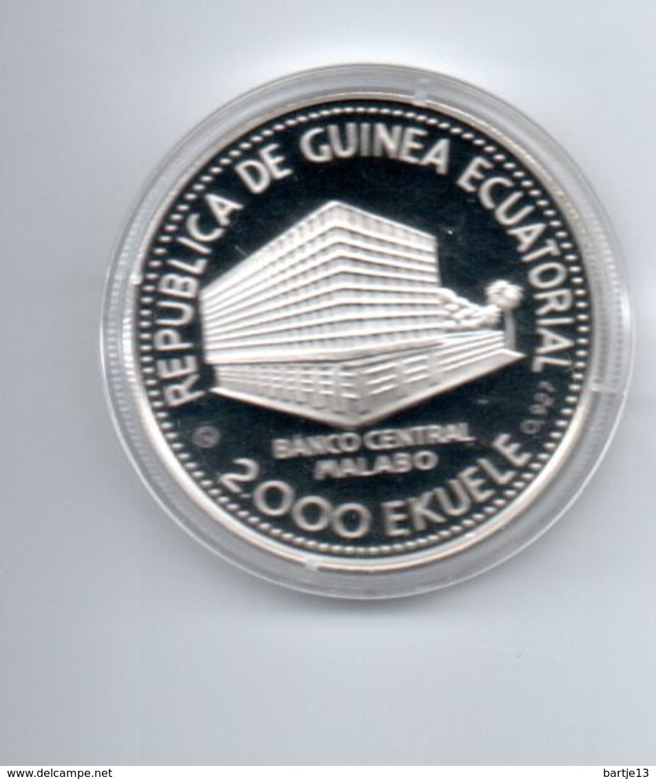 GUINEE EQUATORIAAL 2000 EKUELE ZILVER PROOF 1980 IMPALAS LOW MINTAGE - Equatorial Guinea