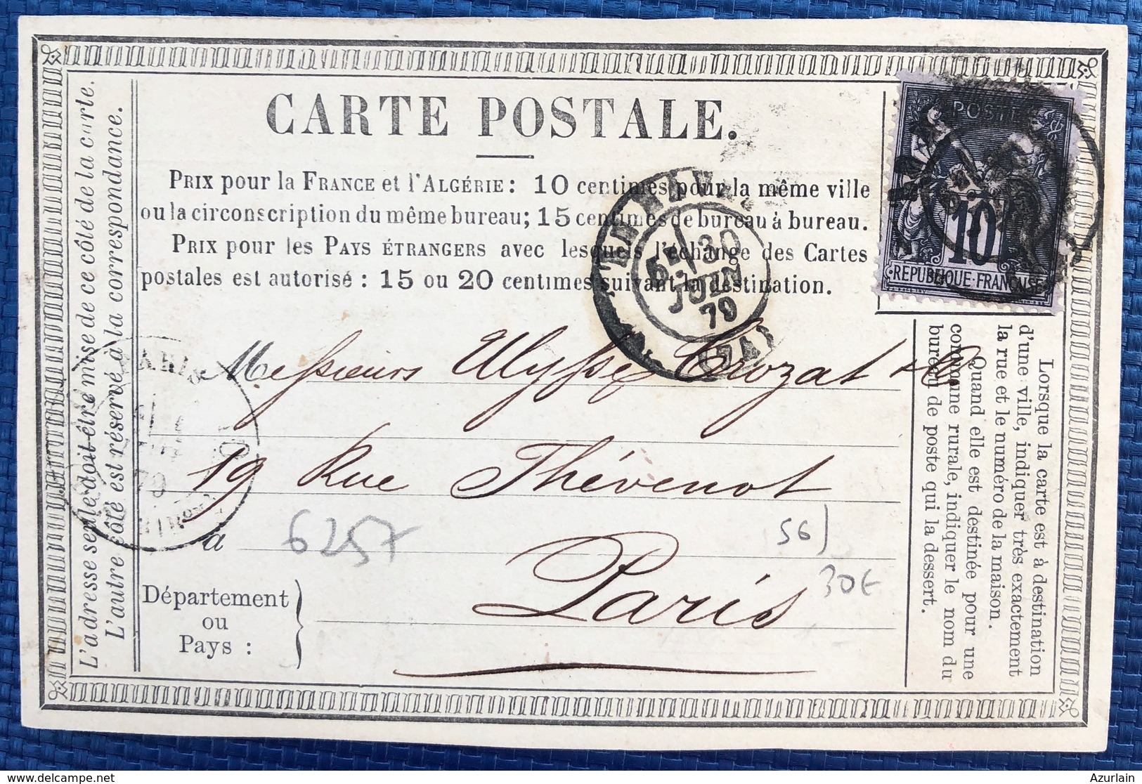 Carte Postale Lot de 6 sur type Sage