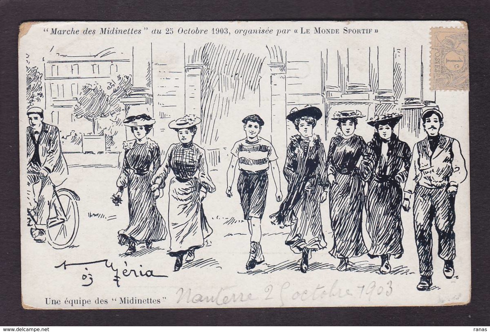 CPA Hauts De Seine 92 Nanterre Marche Des Midinettes Circulé 1903 - Nanterre