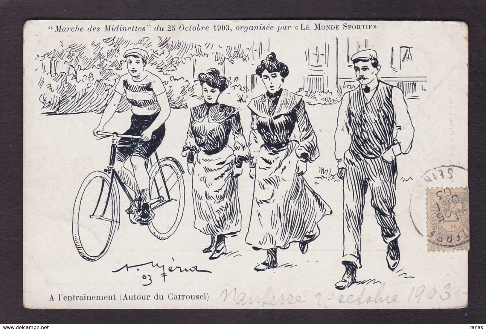 CPA Hauts De Seine 92 Nanterre Marche Des Midinettes Circulé 1903 - Nanterre