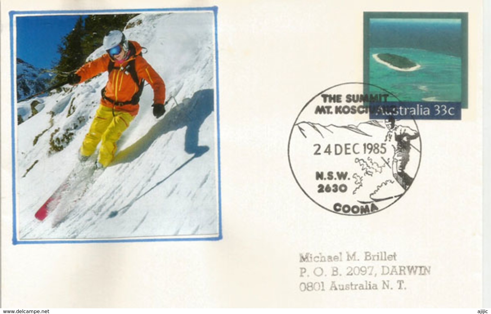 AUSTRALIE. Entier Postal Australien, Ski Au Mt Kosciusko (point Culminant Du Continent Australien)  LETTRE - Errors, Freaks & Oddities (EFO)