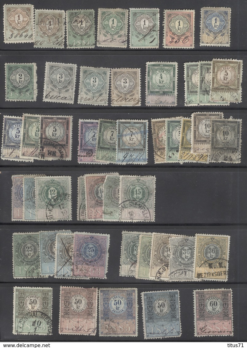 Lot De Timbres Fiscaux Anciens Autriche - Alte Briefmarken Österreich - Revenue Stamps