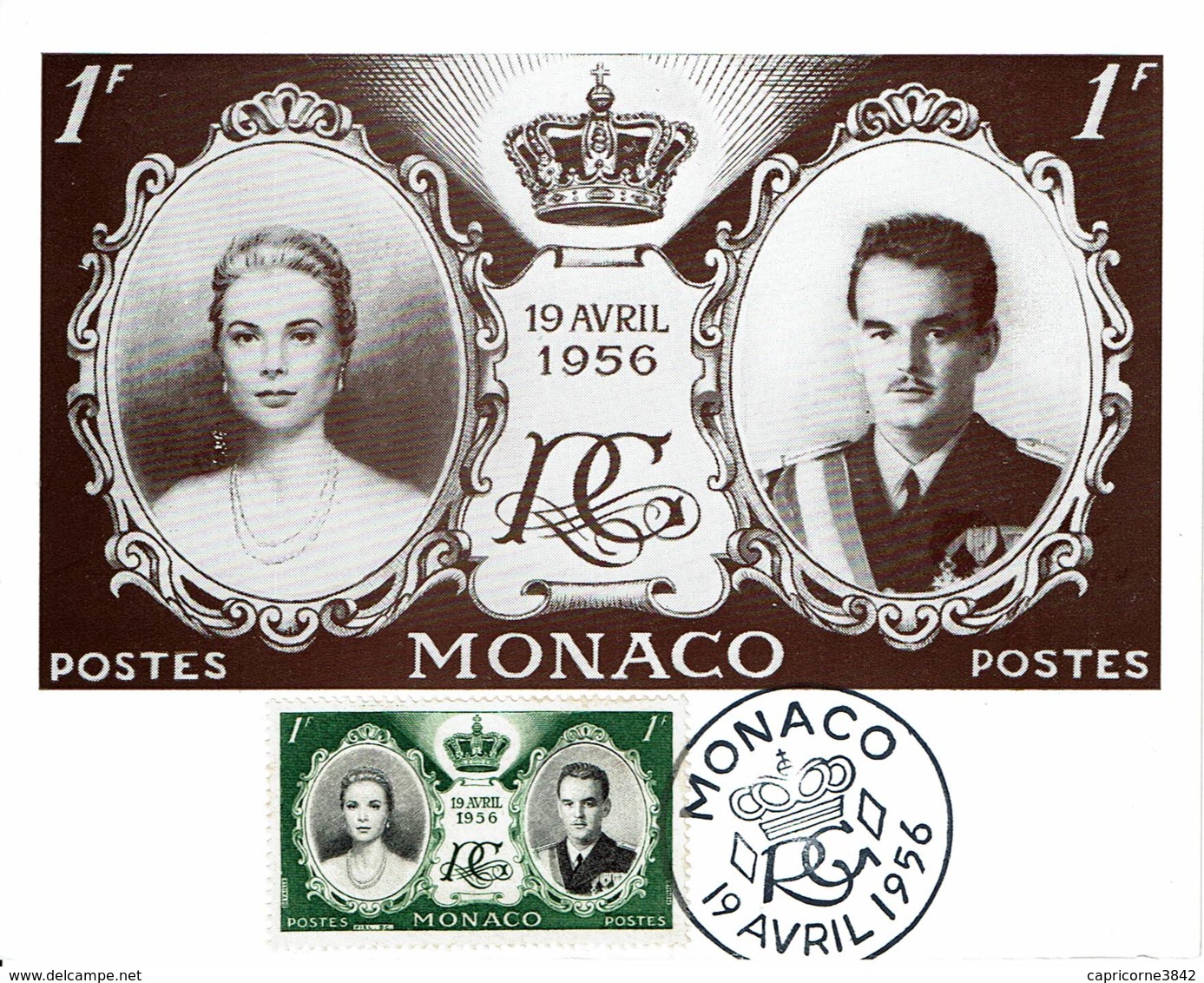 1956 - Carte Maximum - Mariage Princier Rainier III Et Grace Patricia Kelly - Tp N° 473 - FDC