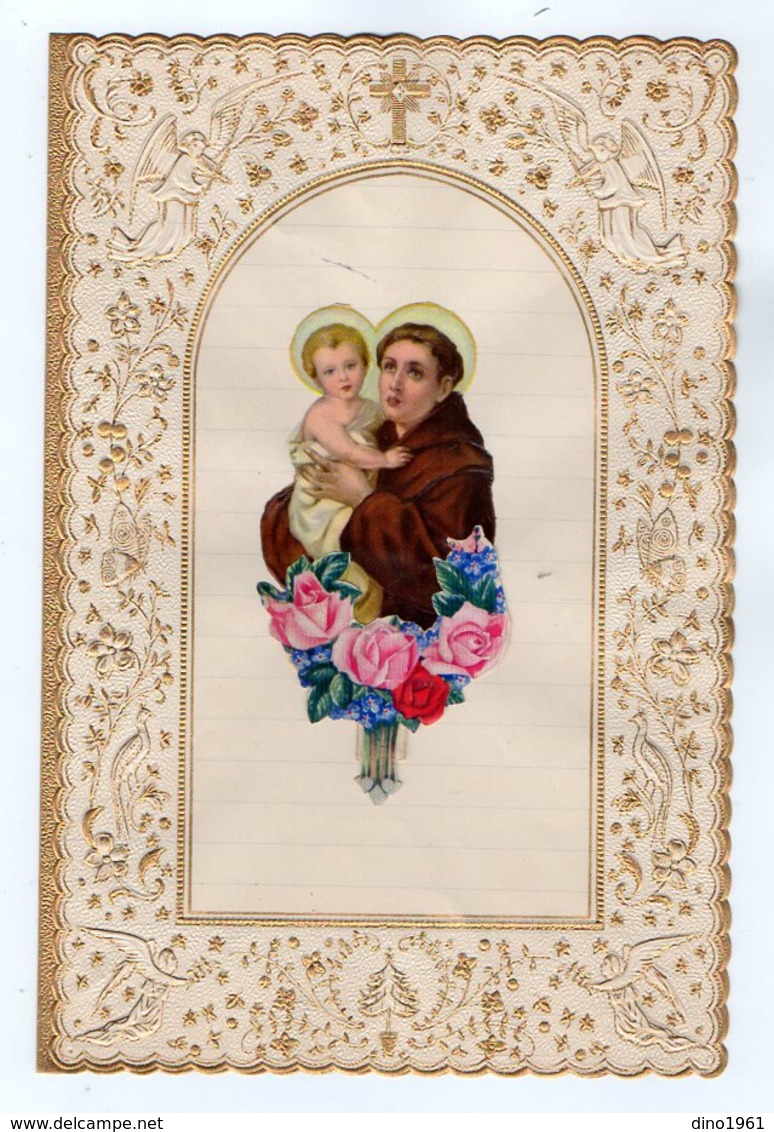 VP17.040 - Lettre - Superbe Papier Lettre Gaufré Anges & Découpi Image Religieuse - Engelen