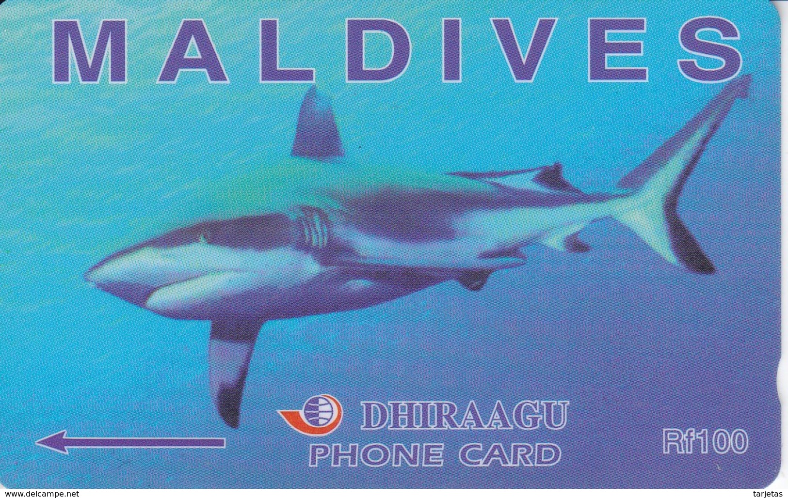 227MLDE - TARJETA DE MALDIVES DE UN TIBURON (SHARK) - Maldives