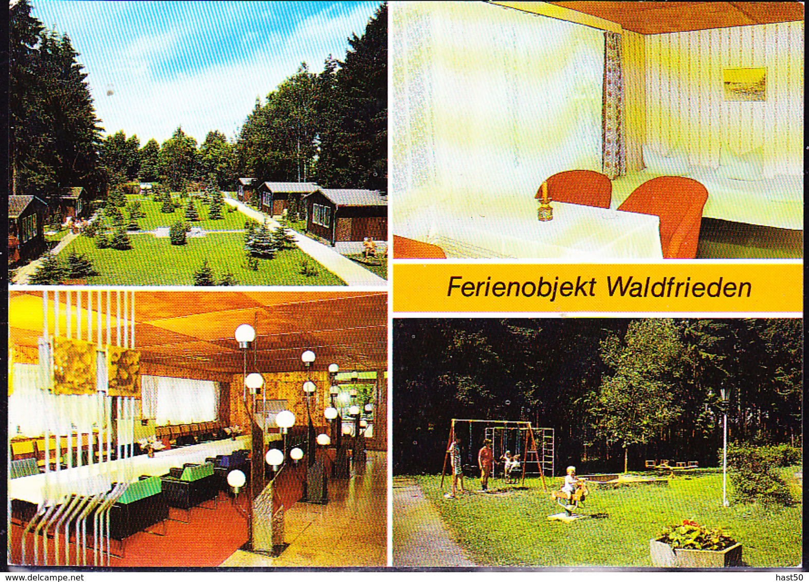 DDR GDR RFA -  Waldfrieden; Betriebl. Erholungseinrichtung Des Bergbaubetriebes Schnirchau - Farbige Mehrbildkarte - Zeulenroda