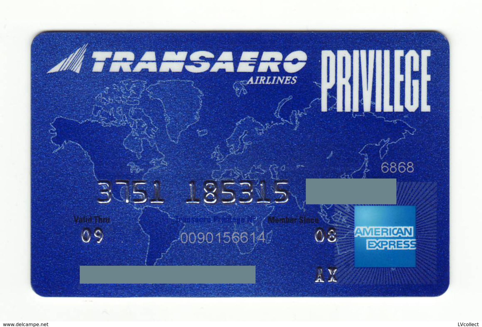 Russian Standart Bank  RUSSIA AVIO Transaero Airlines American Express Expired 2009 - Cartes De Crédit (expiration Min. 10 Ans)