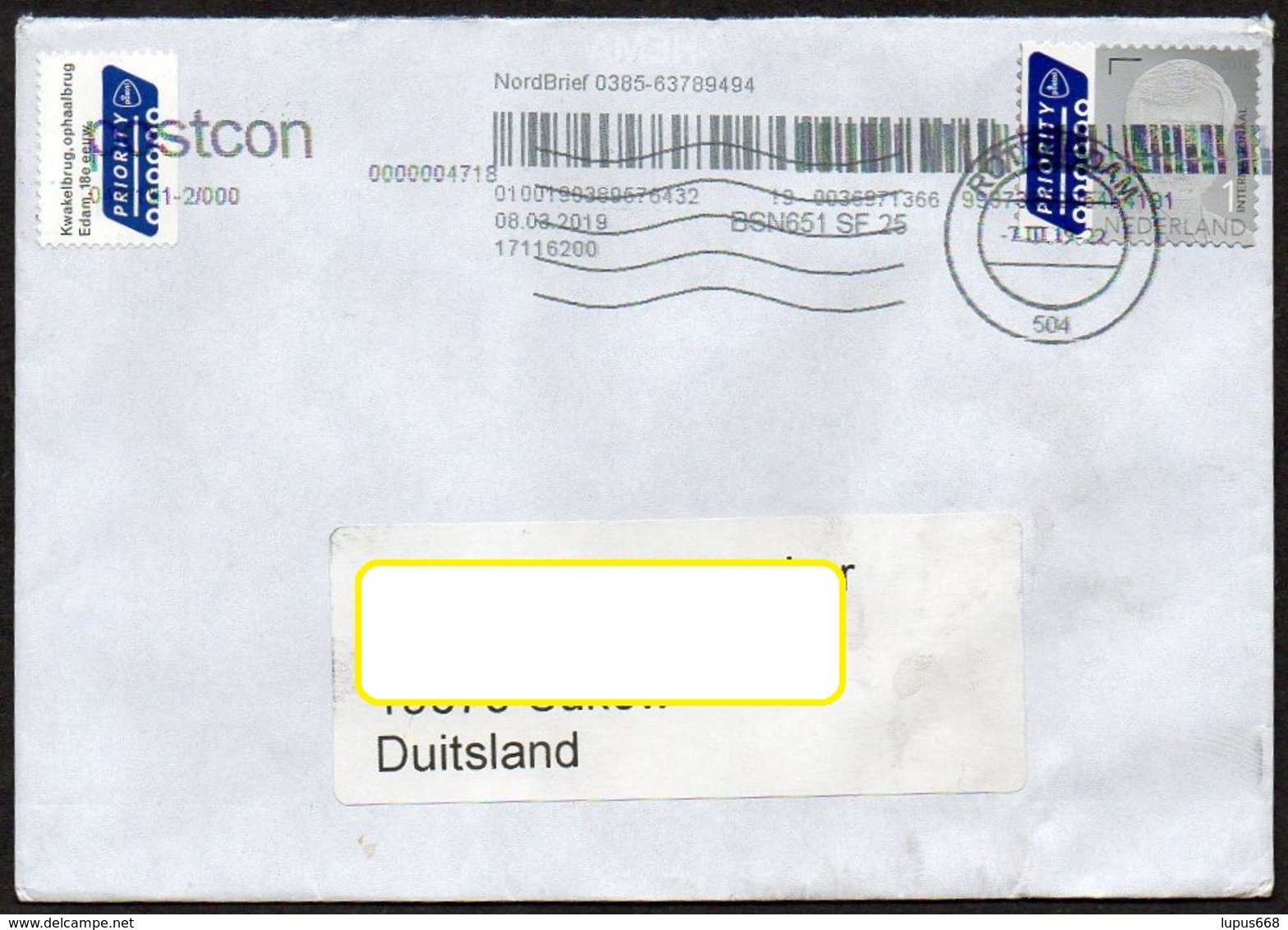 Niederlande In Kooperation Mit Deutscher Privatpost Postcon + NordBrief  2019 MiNr. 3190 - Briefe U. Dokumente