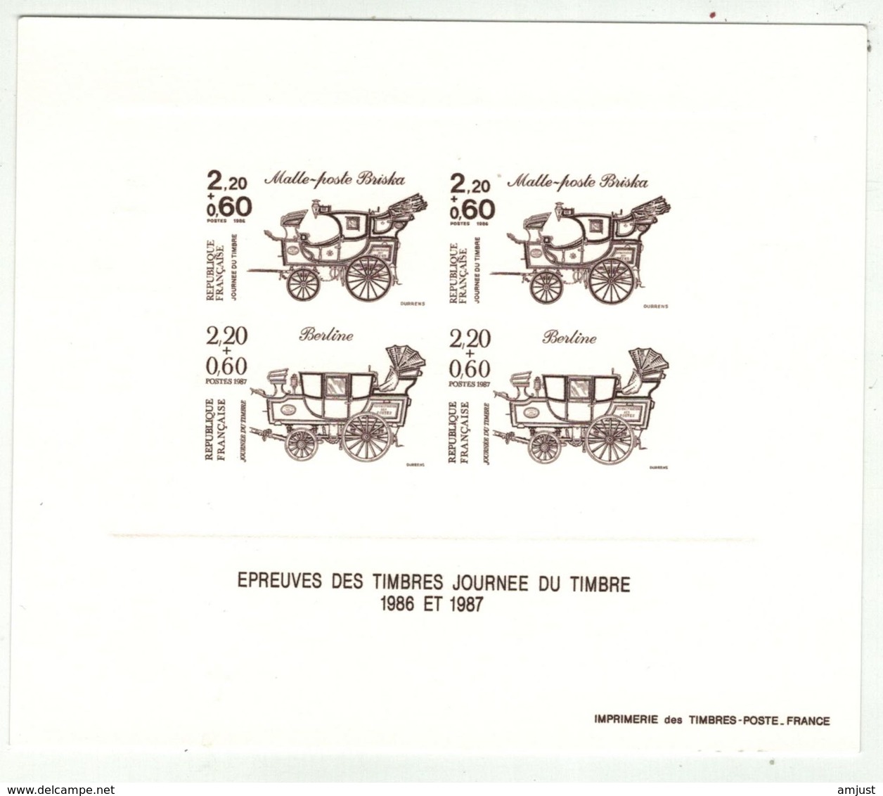 France // Documents De La Poste // Epreuves Des Timbres  Journée Du Timbre 1988-1989 - Documentos Del Correo