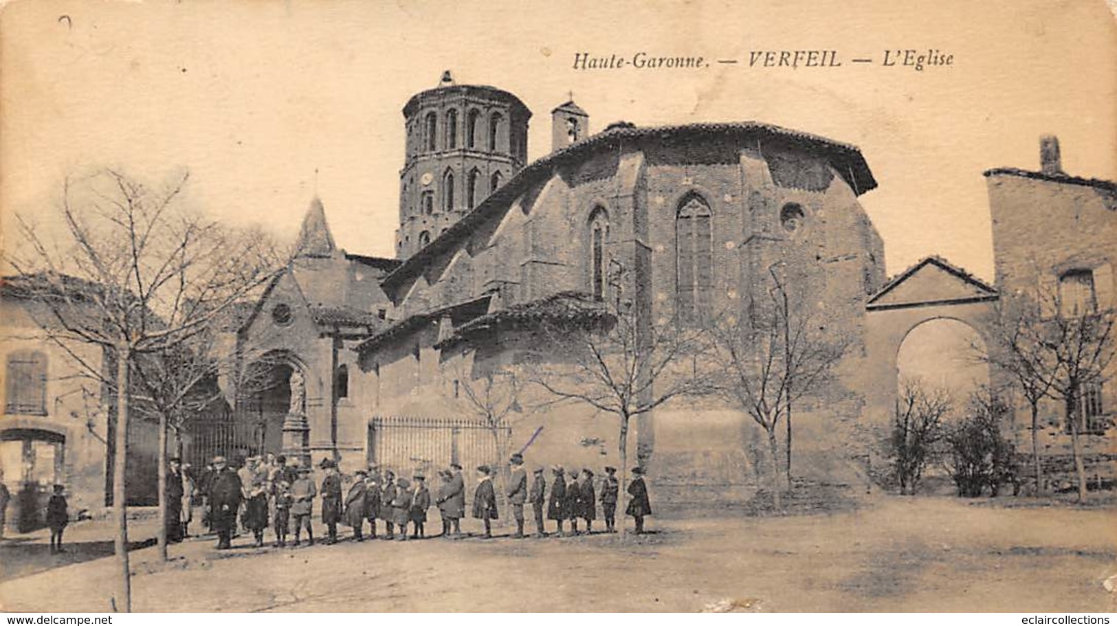 Verfeil        31         L'église  Carte Recoupée 14x7,5 Cm  .  (Voir Scan) - Verfeil