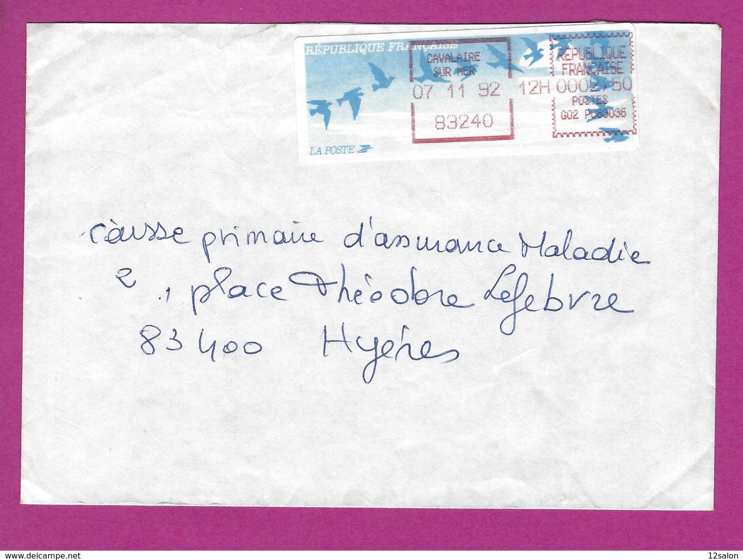 LETTRE CAVALAIRE SUR MER  1992 - Storia Postale