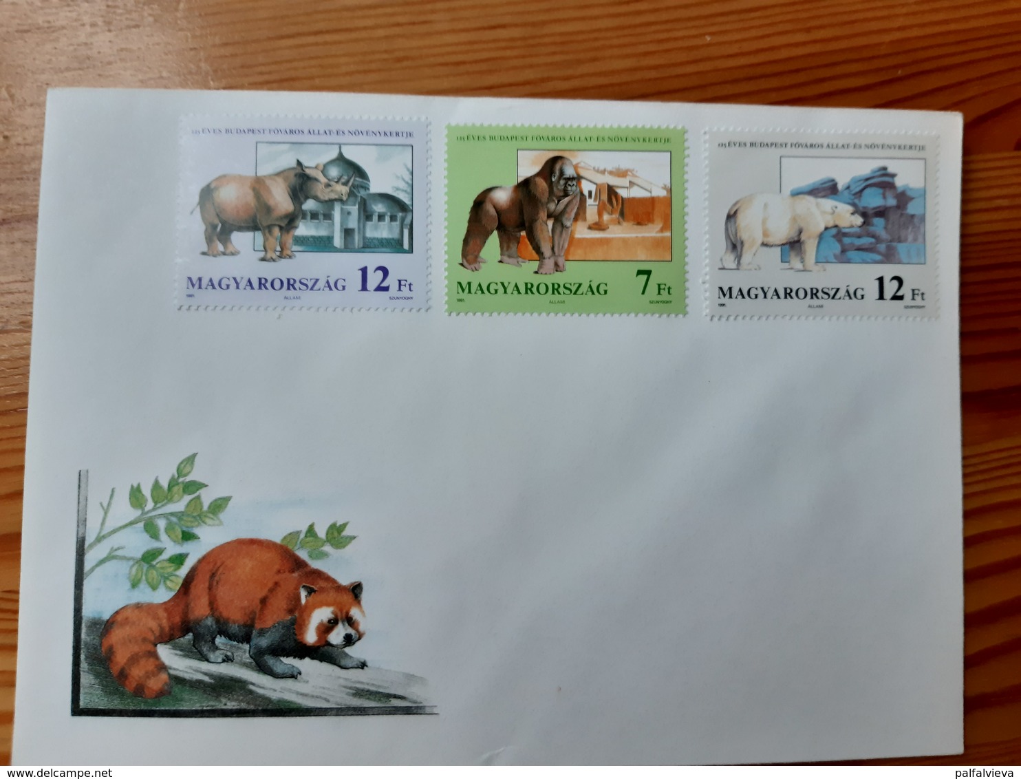 Stamps On Envelope, Hungary 1991. - Budapest Monkey, Polar Bear - Briefe U. Dokumente