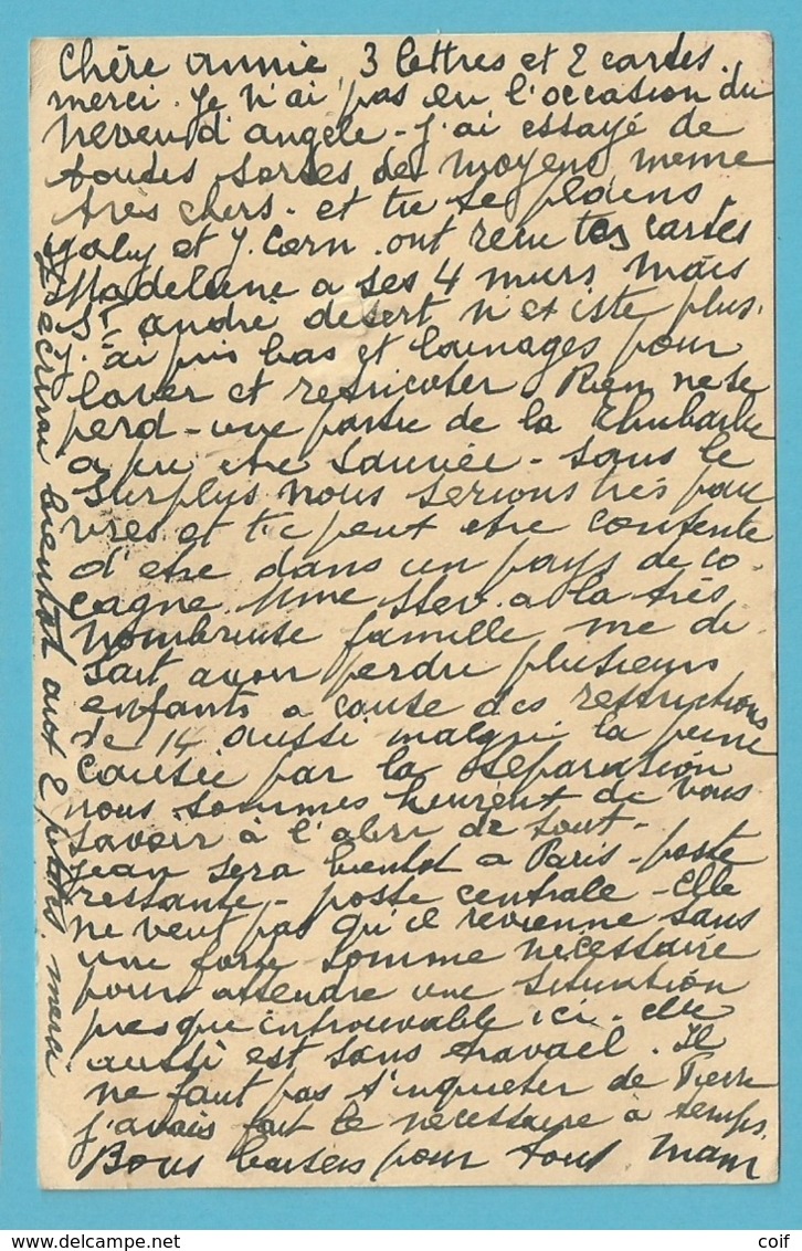 430 Op Kaart Stempel BRUXELLES 30/8/1940 Naar LISBONNE / PORTUGAL 9/9/40 + Censuur , Pen "Via Deutschland" - Guerra 40 – 45 (Cartas & Documentos)