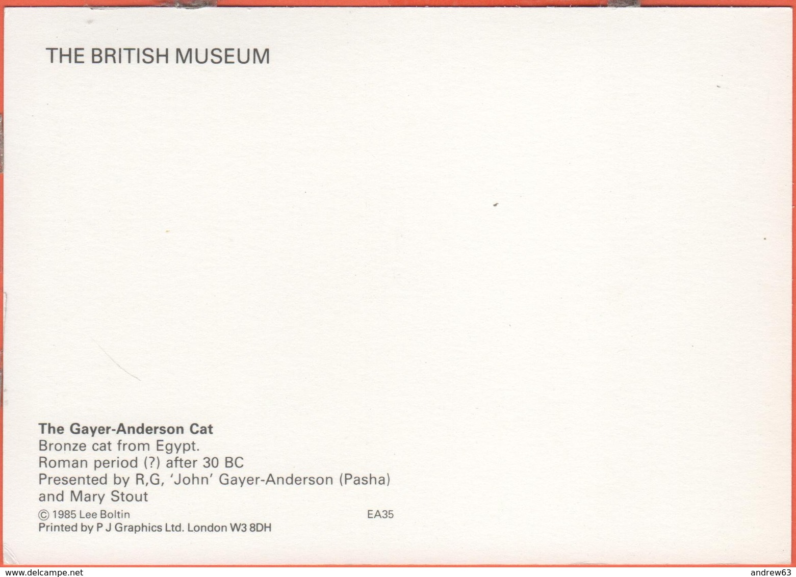 EGITTO - EGYPTE - Egypt - London - British Museum - The Gayer-Anderson Cat - Not Used - Museos