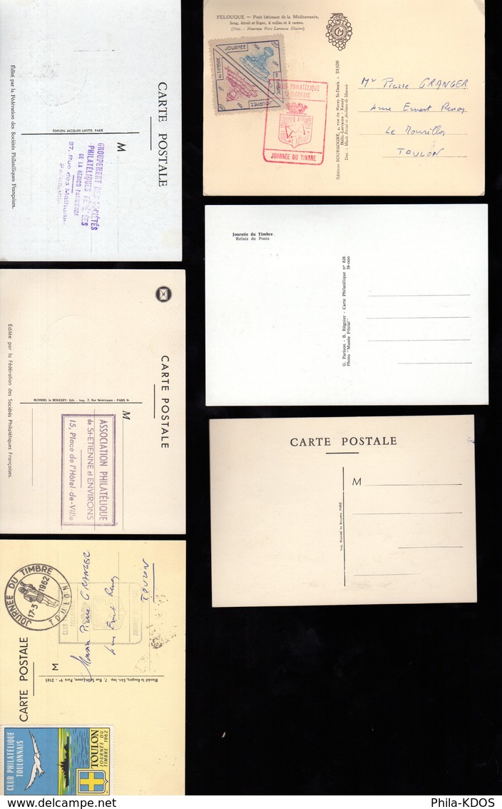 LOT " JOURNEE DU TIMBRE " Sur 6 Cartes MAXIMUM  De 1947 à 1962. Voir Les Scans R/V. Parfait état. CM - Lots & Serien