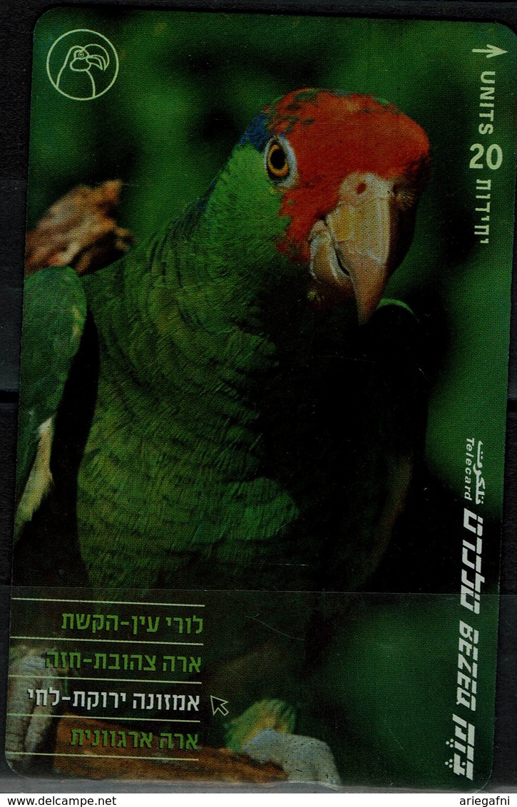 ISRAEL  2001 BEZEQ PHONECARD PARROTS ARA  ARARAUNA USED VF!! - Perroquets