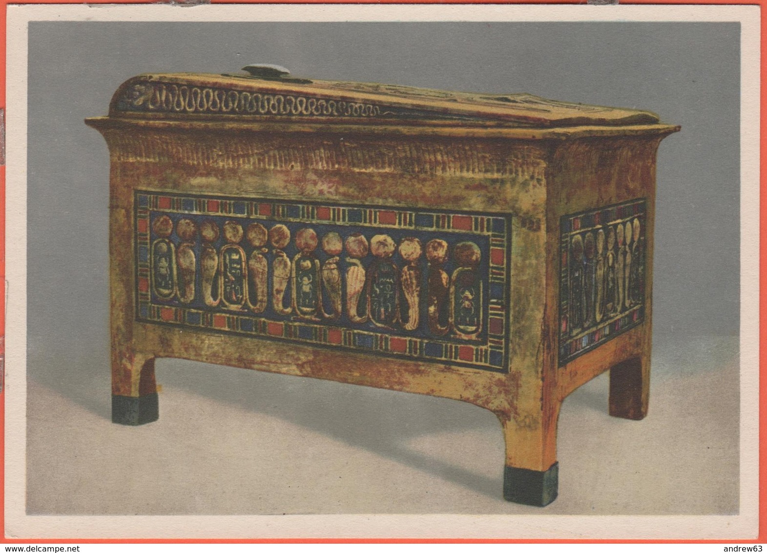 EGITTO - EGYPTE - Egypt - Kairo - Ägyptisches Museum - Der Schatz Des Tutanchamun - Wooden Box With Panels Of Blue Glass - Musei