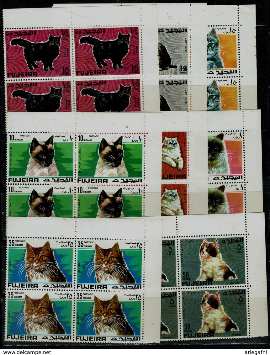 FUJEIRA  1967 CATS BLOCK OF 4 MI No 206-13 MNH VF!! - Otros & Sin Clasificación