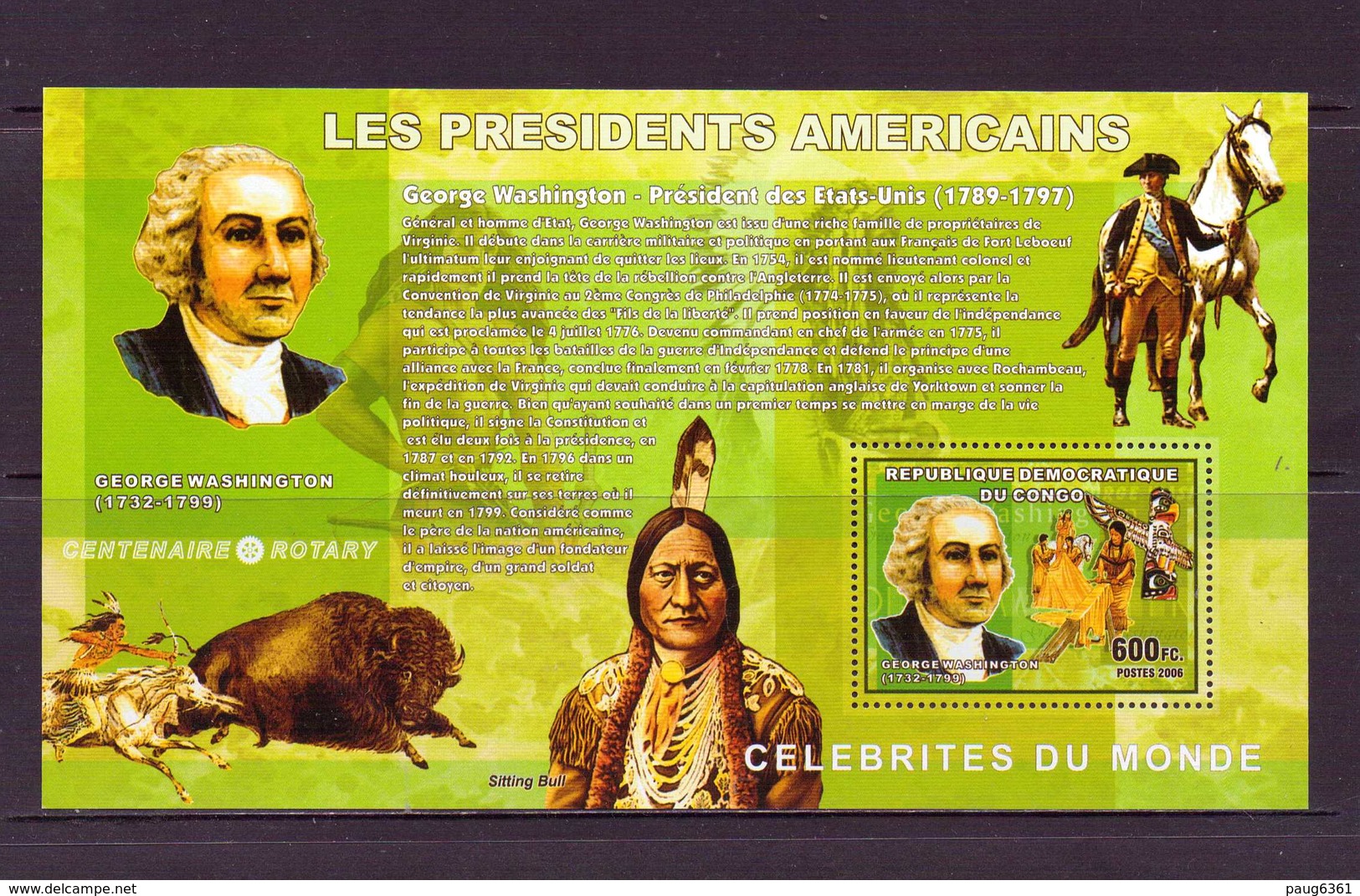 CONGO 2006 PRESIDENTS AMERICAINS  YVERT N°B1765 NEUF MNH** - George Washington