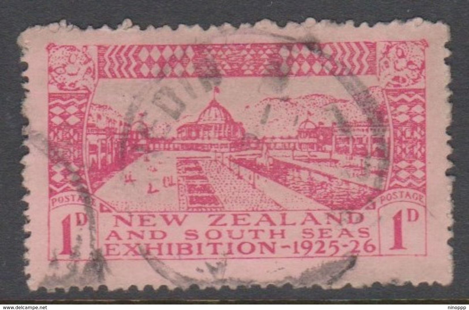 New Zealand SG 464 1925 Dunedin Exhibition,one Penny Carmine Rose,used - Used Stamps