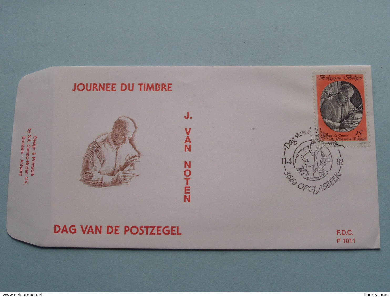 J. VAN NOTEN ( Stamp 11-4-92 Opglabbeek > Zie Foto Voor Detail ) F.D.C. P 1011 / Campo-Rodan ! - 1991-2000