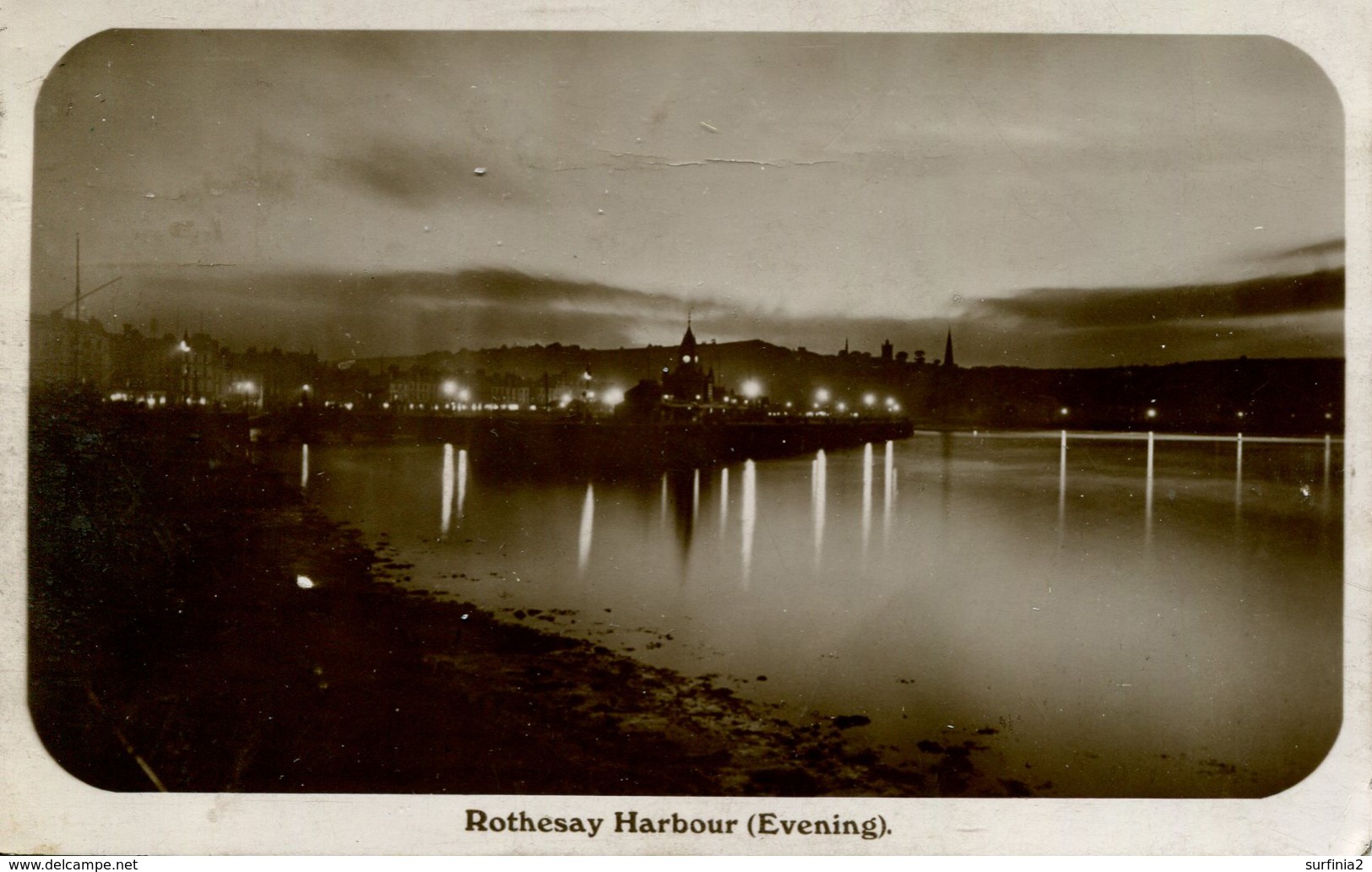 BUTE - ROTHESAY - HARBOUR (EVENING) 1912 RP But45 - Bute