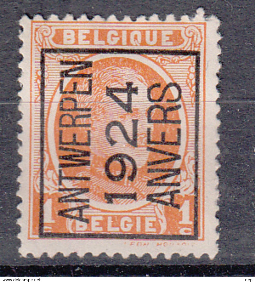 BELGIË - PREO - Nr 91 A - ANTWERPEN 1924 ANVERS - (*) - Typos 1922-31 (Houyoux)