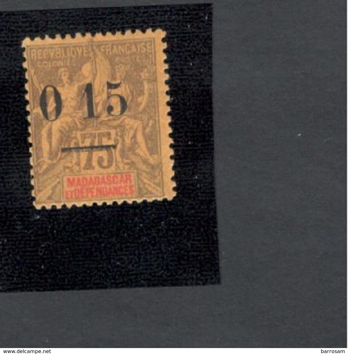 MADAGASCAR1902: Yvert54b Mh* Stamp Overprint Has No Comma Cat.Value280Euros($308) - Unused Stamps