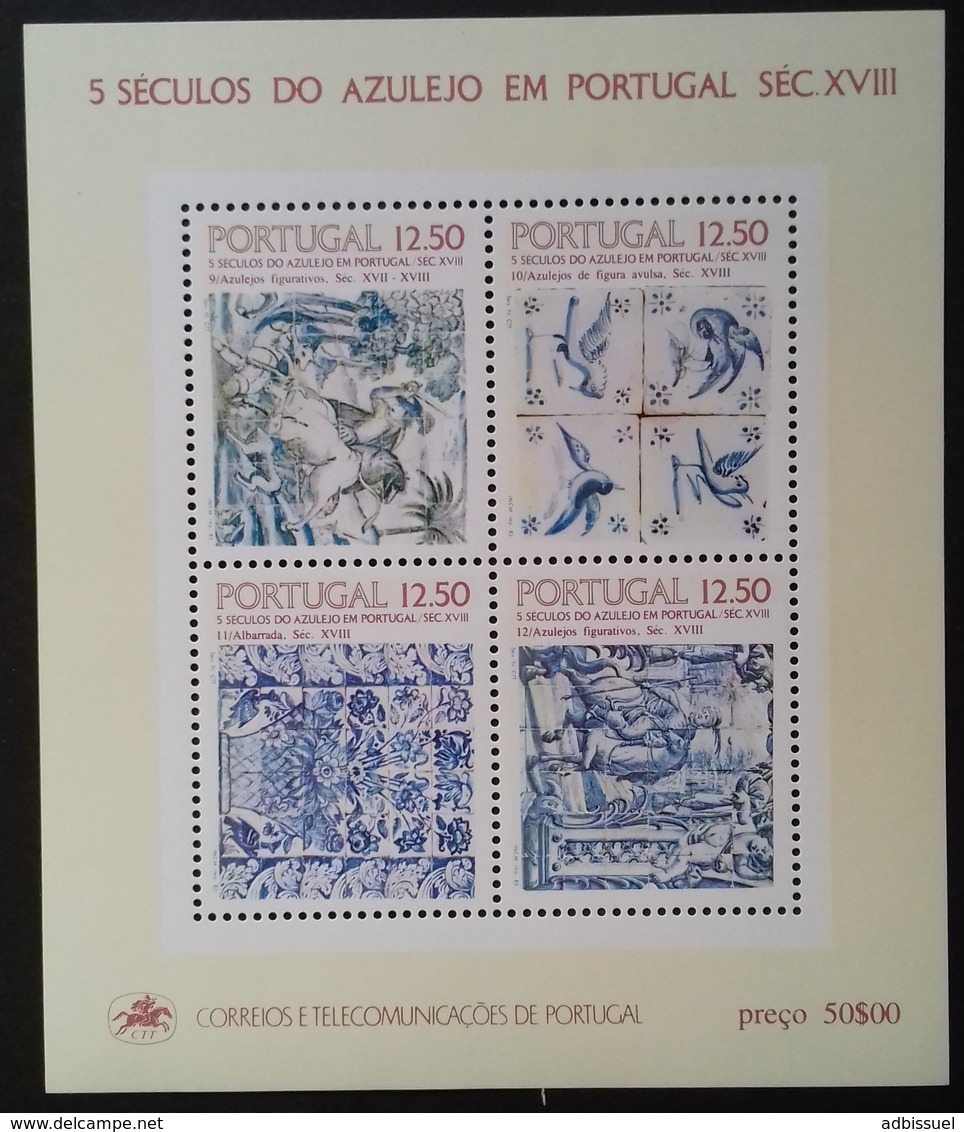 PORTUGAL BLOC FEUILLET N° 43 COTE 7 € NEUF ** MNH 5 SIECLES D'AZULEJO - Blokken & Velletjes