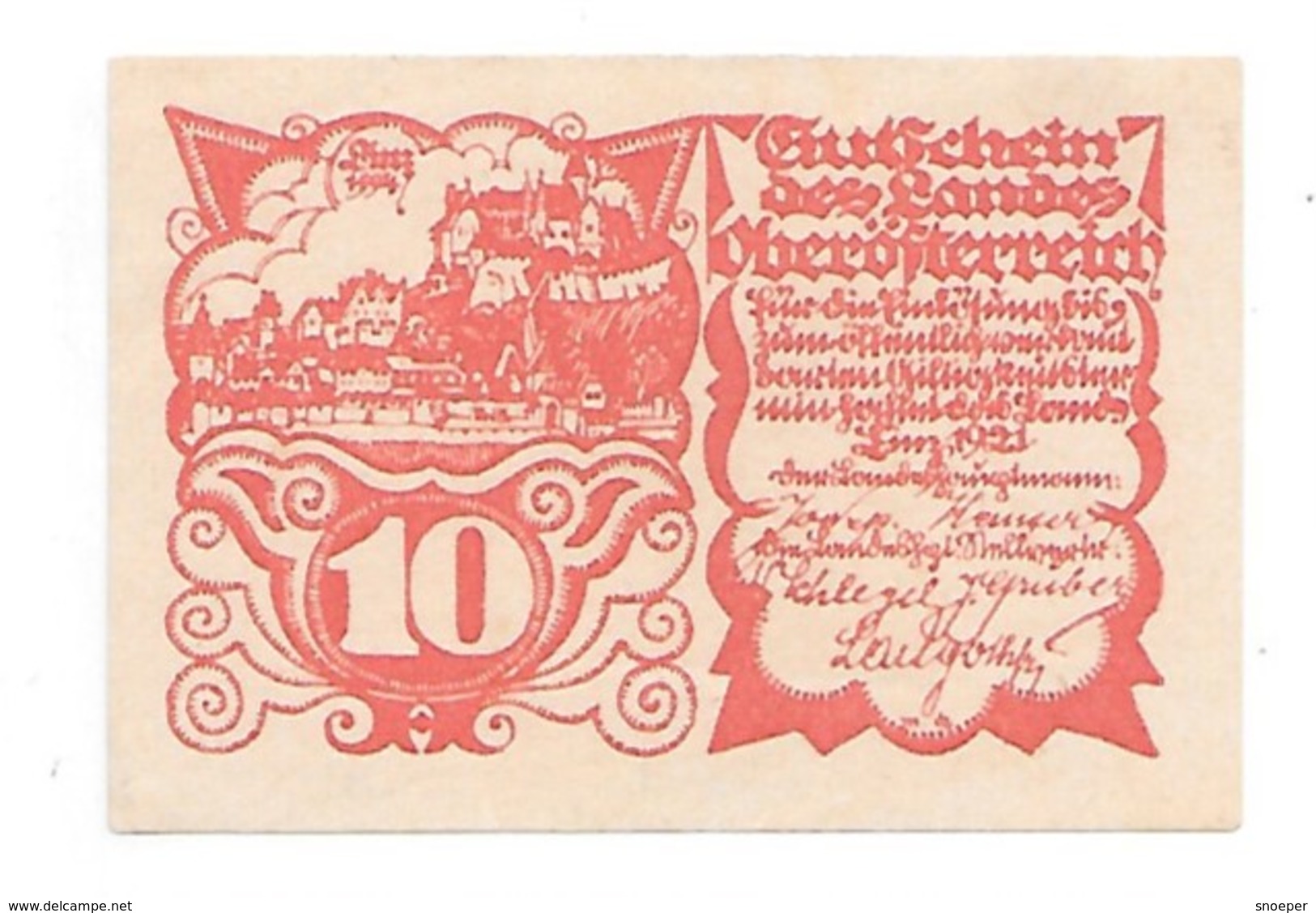 **Austria Notgeld Oberosterreich 10 Heller  692/5 Rood - Austria