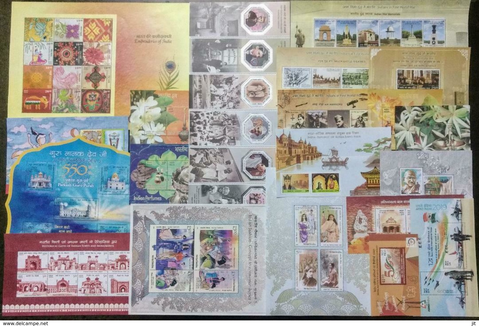 INDIA 2019 COMPLETE YEAR PACK OF MINIATURE SHEETS , 20 DIFFERENT . MNH - Annate Complete