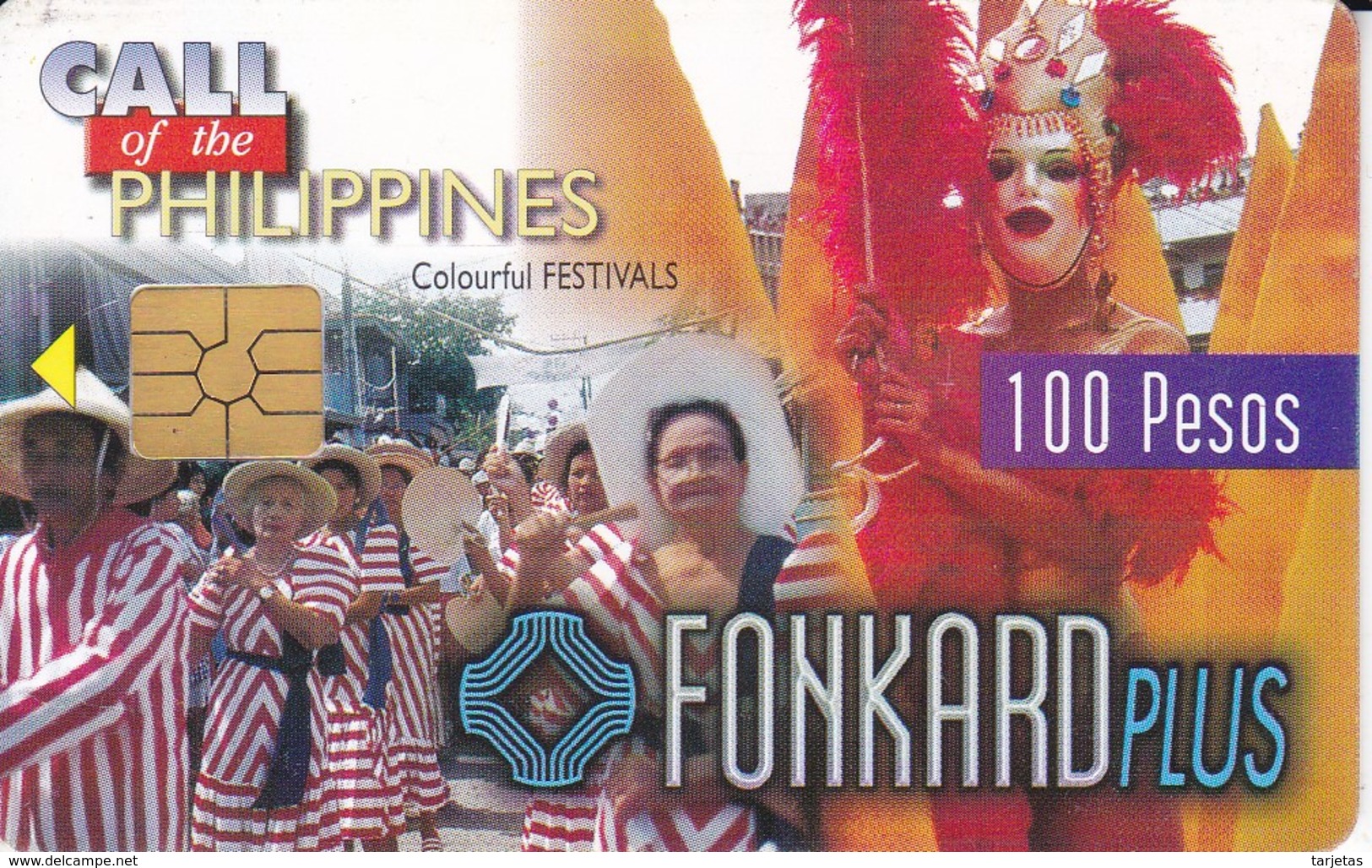 TARJETA DE FILIPINAS DE COLORFULS FESTIVAL 100 PESOS -  FONKARD PLUS - Filipinas