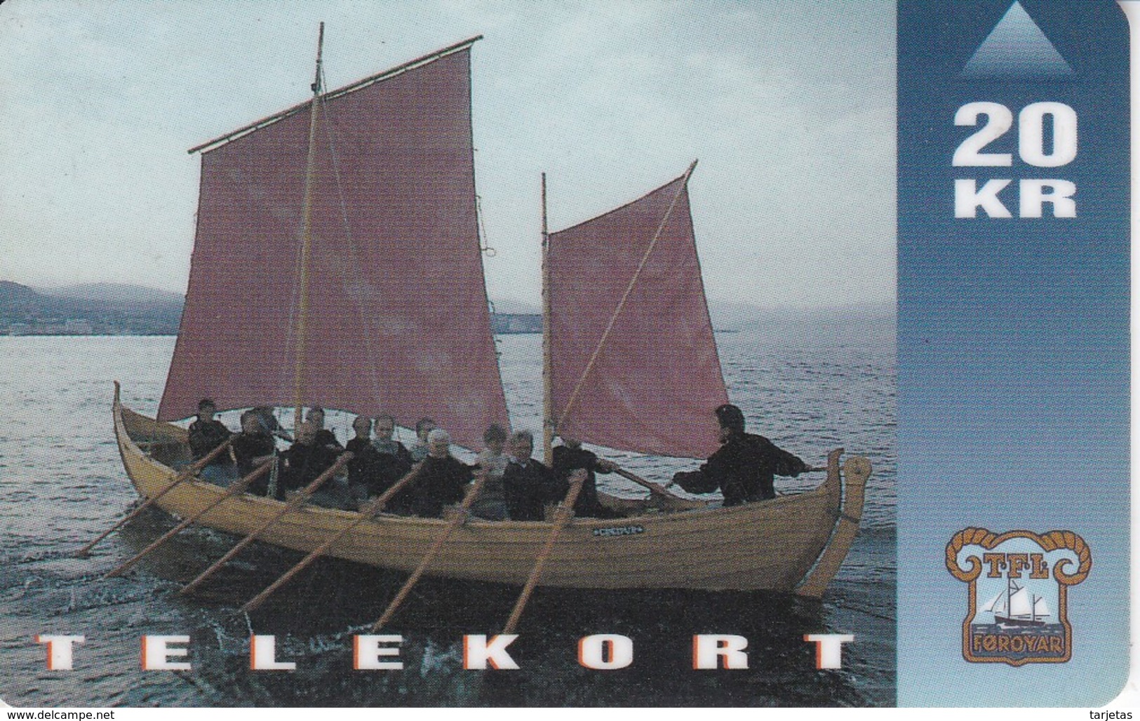 TARJETA DE LAS FEROE DE 20 KR DE UNA BARCA (BARCO-SHIP) - Islas Faroe