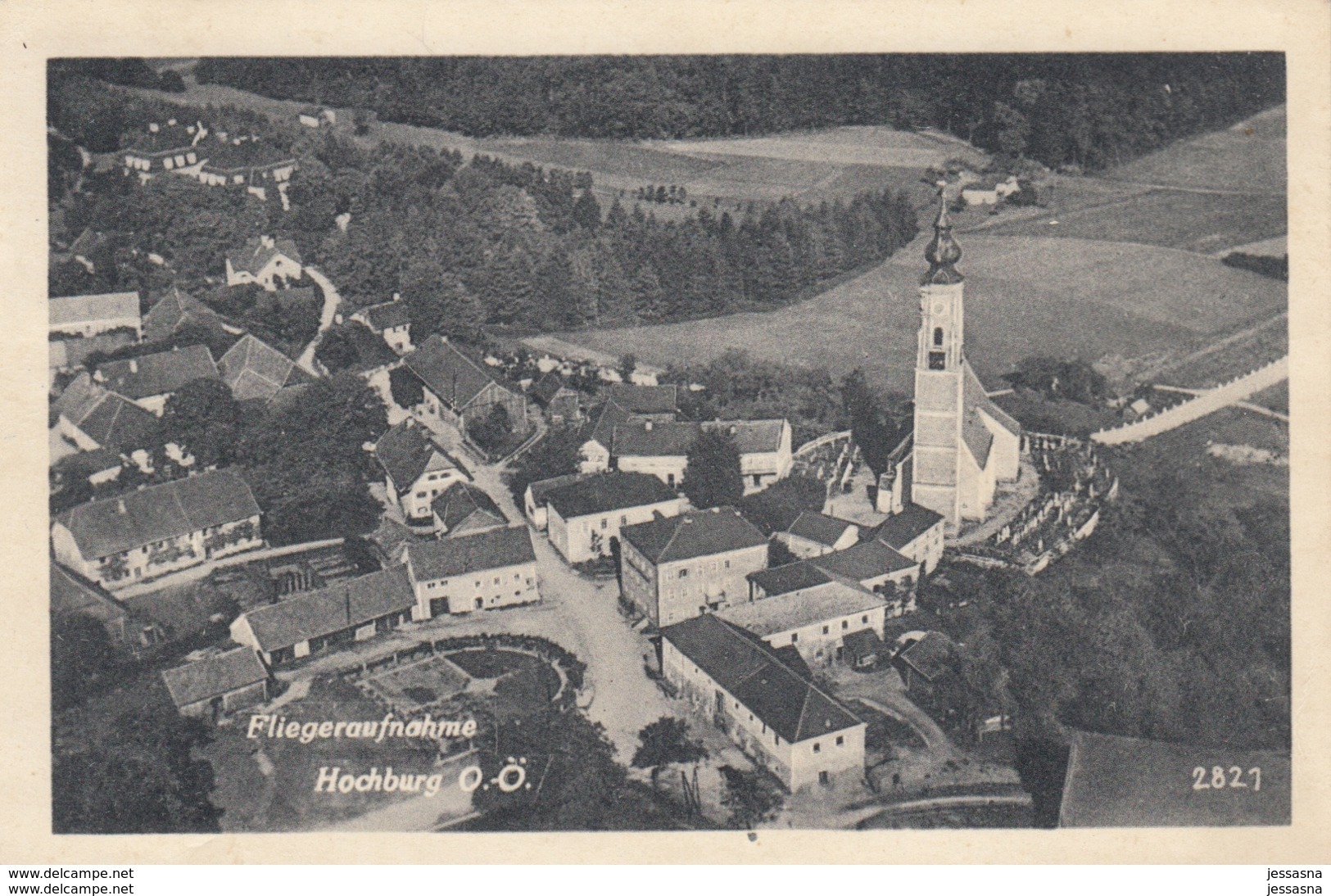 AK - OÖ   - HOCHBURG (Bez. Braunau) - Fliegeraufname 1948 - Braunau