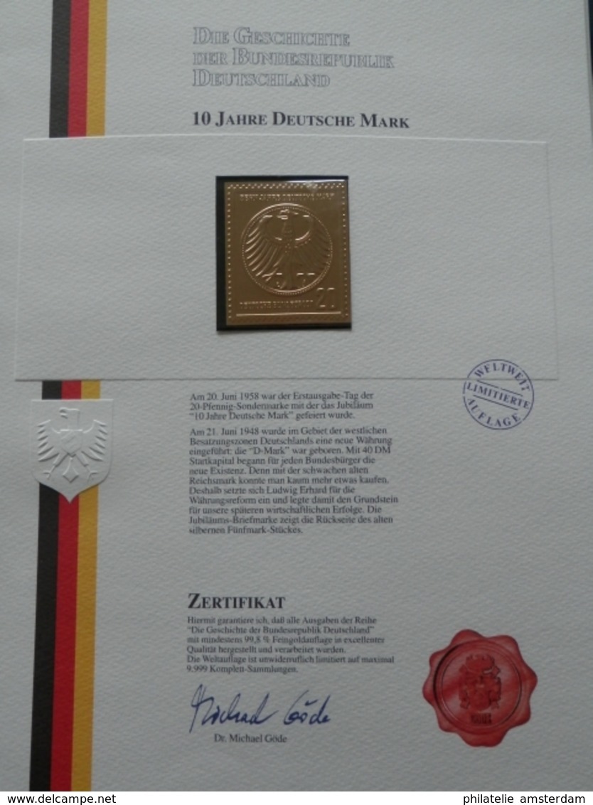 Germany Federal Republic 1947-1991: Rarities in limited 99.8% fine gold edition