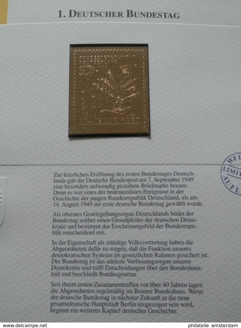 Germany Federal Republic 1947-1991: Rarities in limited 99.8% fine gold edition