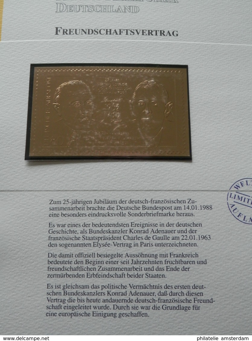 Germany Federal Republic 1947-1991: Rarities in limited 99.8% fine gold edition