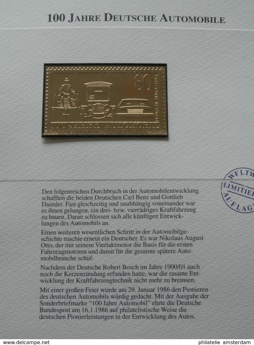 Germany Federal Republic 1947-1991: Rarities in limited 99.8% fine gold edition