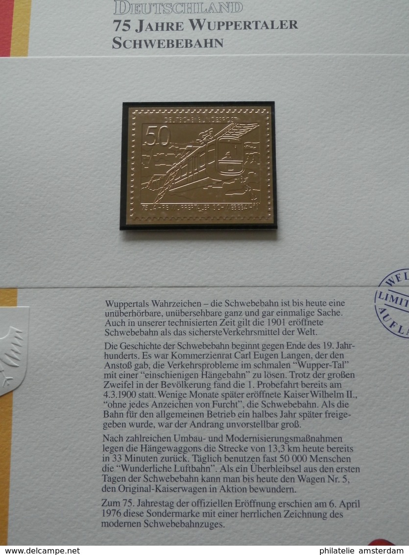 Germany Federal Republic 1947-1991: Rarities in limited 99.8% fine gold edition